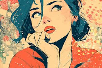 draw in comic style and retro colors