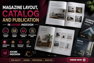 design magazine layout, catalog and publication in adobe indesign