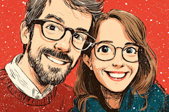draw christmas cartoon caricature