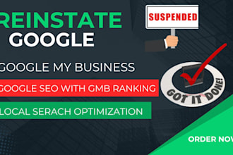 setup reinstate suspended gmb and do google my business profile verification