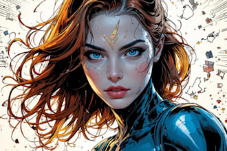 draw realistic comic page superhero comic graphic novel page