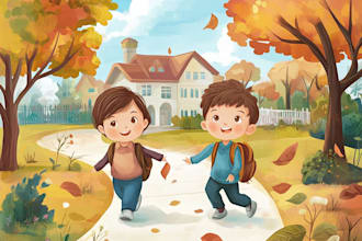 illustrate children story book illustration, children story