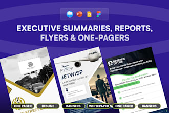 create executive summary, report, flyer, and one pager