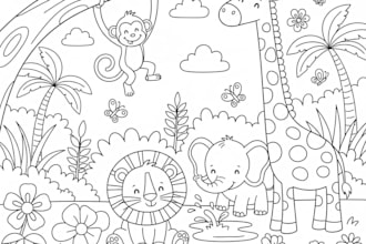 design cozy bold and easy coloring book pages and cover for KDP