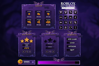 create premium game UI gui pack for roblox and any game