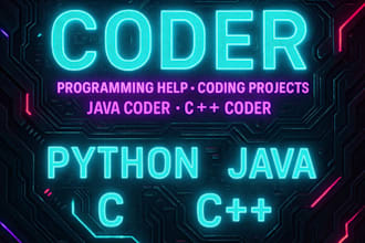 be your coder for java, python, c, cpp programming