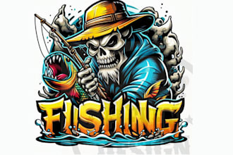 design an epic skull logo with dark and powerful style