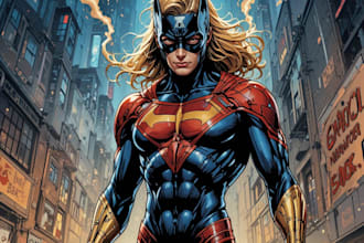 draw superhero comic book dc marvel cartoon character illus