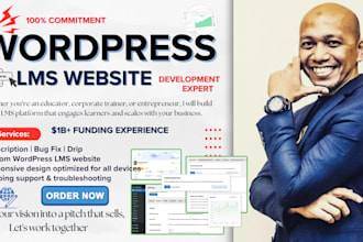 build wordpress lms website with learndash, buddyboss tutor lms pro, masterstudy