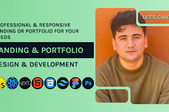 develop custom responsive landing page portfolio with react