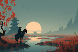 illustrate fantastic flat vector landscape illustration