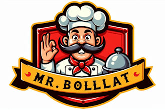 design amazing chef logo with express delivery