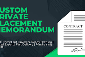 prepare custom private placement memorandum for USA businesses