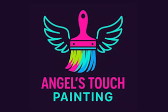 make a unique and colorful painting logo for your brand