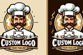 design awesome chef logo with express delivery