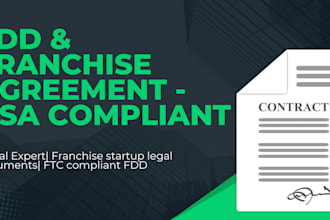 draft franchise documents including fdd, franchise manual and agreement