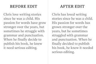 correct grammar, punctuation, and spelling errors