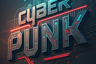 design futuristic cyberpunk logo or typography