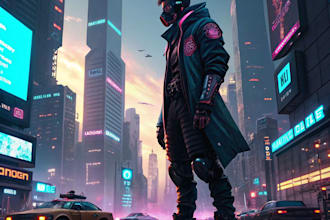 design anime character , cyberpunk character
