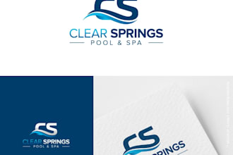 design a professional pool and spa logo for your business