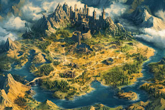 draw high quality professional fantasy map for  campaign