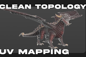 do clean retopology and uv mapping for your 3d models