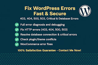 fix wordpress critical error, database connection error, 403,404,500