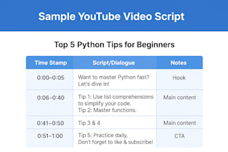 write original and creative video scripts for all platforms