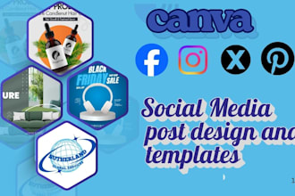 do unique social media post and graphic design create  on canva