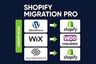 transfer migrate wordpress woocommerce site to shopify, wix to shopify migration