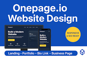 create onepage io website landing page portfolio bio link business page