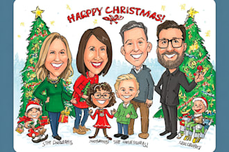 make your holidays with funny christmas caricature art