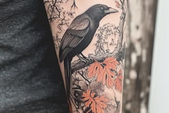 create sleeve tattoo design in geometric style