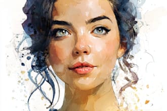 paint unique surrealist watercolor portrait art