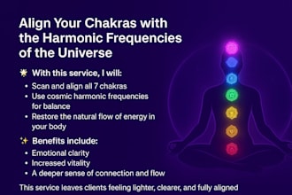 align chakras with the harmonic frequencies of the universe