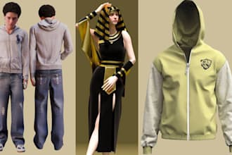 create clo 3d and marvelous designer fashion 3d garment and apparel visuals