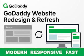 redesign and refresh your godaddy website builder site