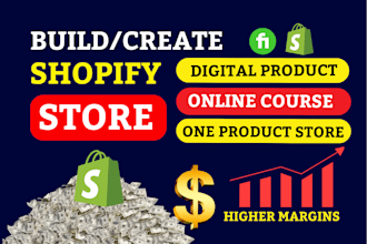 create shopify one product store dropshipping digital product