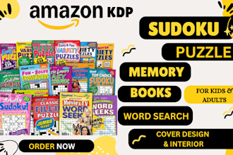 design amazon kdp sudoku amazon kdp puzzle amazon kdp word search for kids