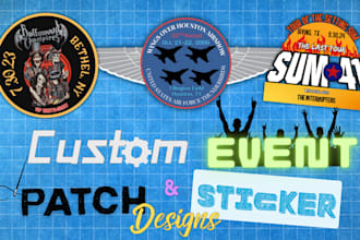 design custom event patches and stickers