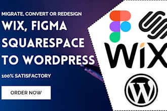 convert clone or migrate wix to wordpress figma squarespace to wordpress website