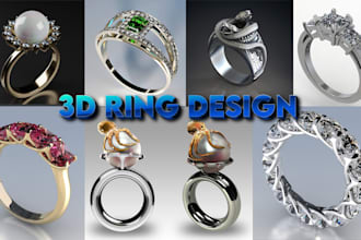 do 3d jewelry modeling for rhinoceros, matrixgold, and zbrush, cad stl model