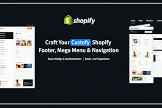 craft your custom shopify footer, mega menu and navigation