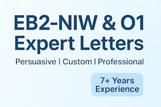 craft a persuasive expert recommendation letter for your eb2 niw or o1 petition
