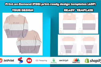 create aop print ready designs for printful, printify, subliminator, and more