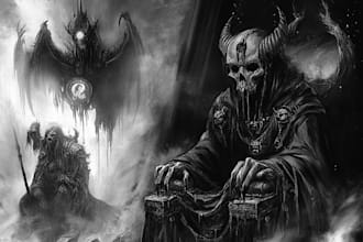 draw horror and dark fantasy illustrations