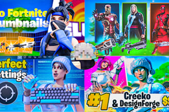 create professional and attractive gaming fortnite thumbnail