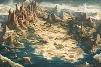 make fantasy map illustration for map