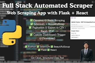 build a full stack automated web scraping app with flask and react