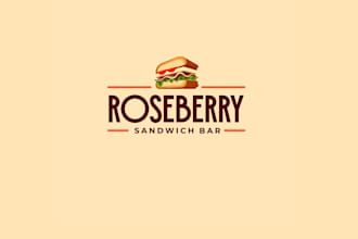 design cool modern popular sandwich bar logo